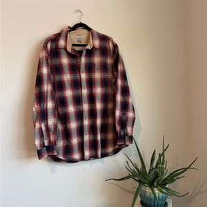 Carhartt Men's Casual Plaid Shirt - Red, Black, and Cream